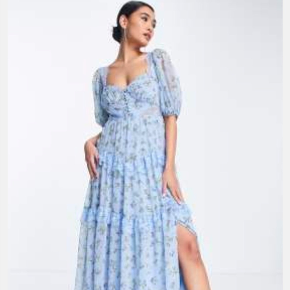 Floral Blue Maxi Dress